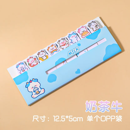 120 PCS Multi-color Kawaii Cartoon Fruit Flower Writable Sticky Notes Index for Pages Book Mark Classification