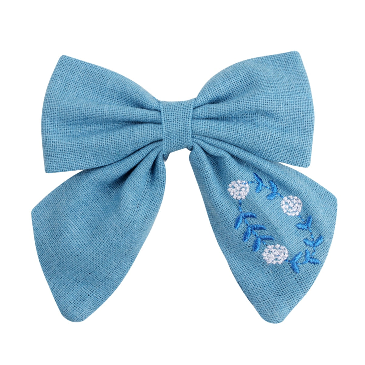 Fashion Embroidery Bows Hair Clips Solid Hairpins For Girls Handmade Ribbon Barrettes Kids Butterfly Hair Pin Korean Headwear