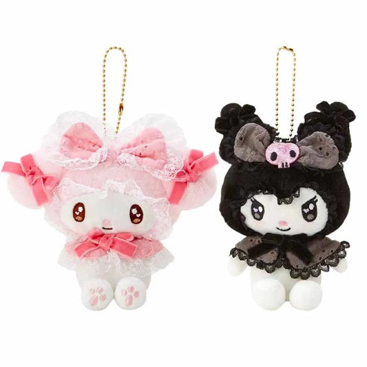 Sanrioed Kuromi My Melody Sweet Lolitas Stuffed Plush Doll Kawaii Cute Plushie Toys Pendant Key Chain Ornament Girl Gift 12cm