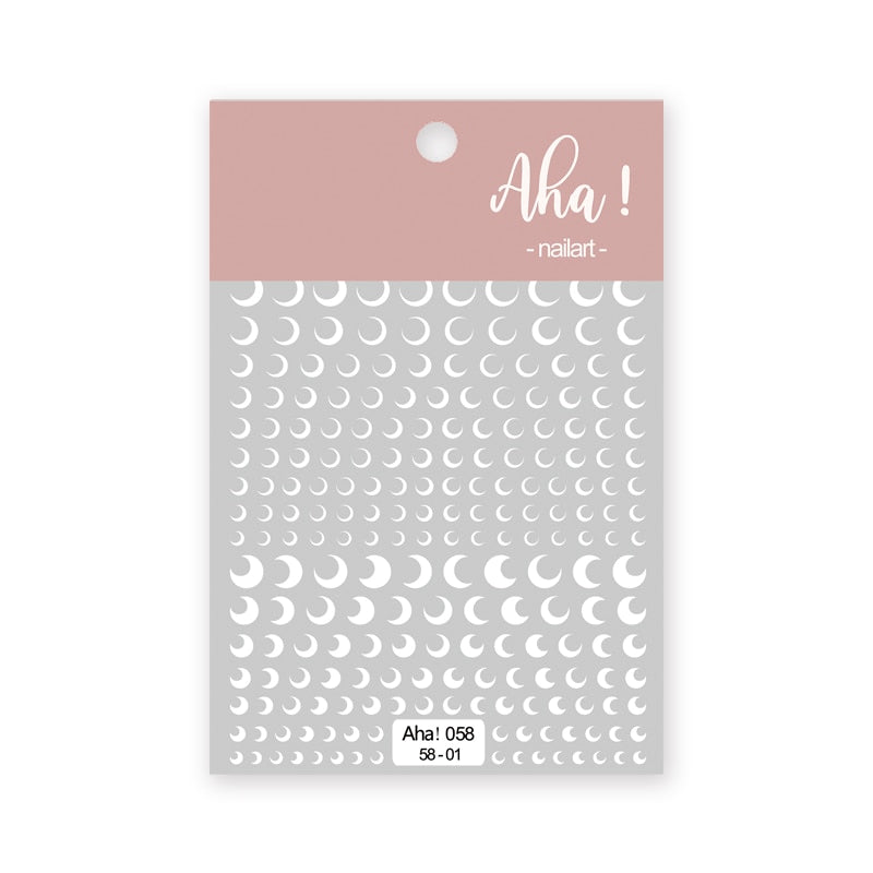 1Sheet Korean White Cloud Blue Nail Art Sticker 3D Star Moon Decal Pure Twilight Self-adhesive Manicure Slider Accessories RE#53