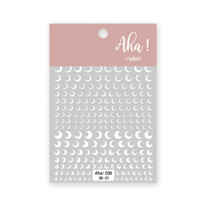 1Sheet Korean White Cloud Blue Nail Art Sticker 3D Star Moon Decal Pure Twilight Self-adhesive Manicure Slider Accessories RE#53
