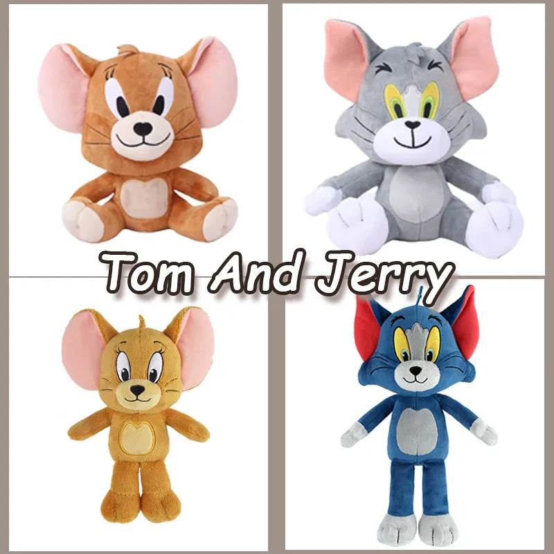 Tom And Jerry Plush Toy Cartoon Movie Figures Cat Mouse Cute Plushies Stuffed Animal Doll Toys For Kids Gift Free Shipping