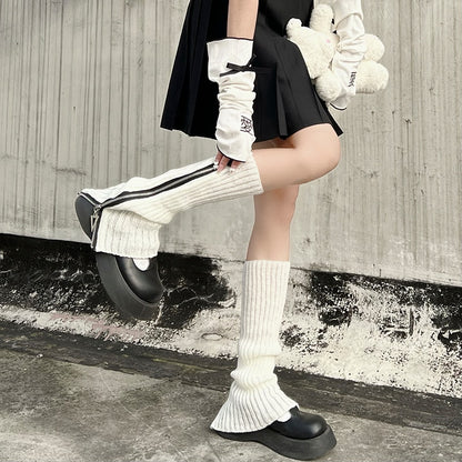 40-70CM OVER KNEE Japanese JK uniform leg warmers Korean Lolita girls' ins LONG socks girls pile up socks Foot warming cover