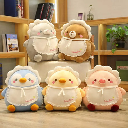 Squishmallows Inspired Fat Kawaii Chicken Bear Rabbit Penguin Piggy Dinosaur Plush Pillow Toys Soft Stuffed Animal Doll Chair Cushion High Quality