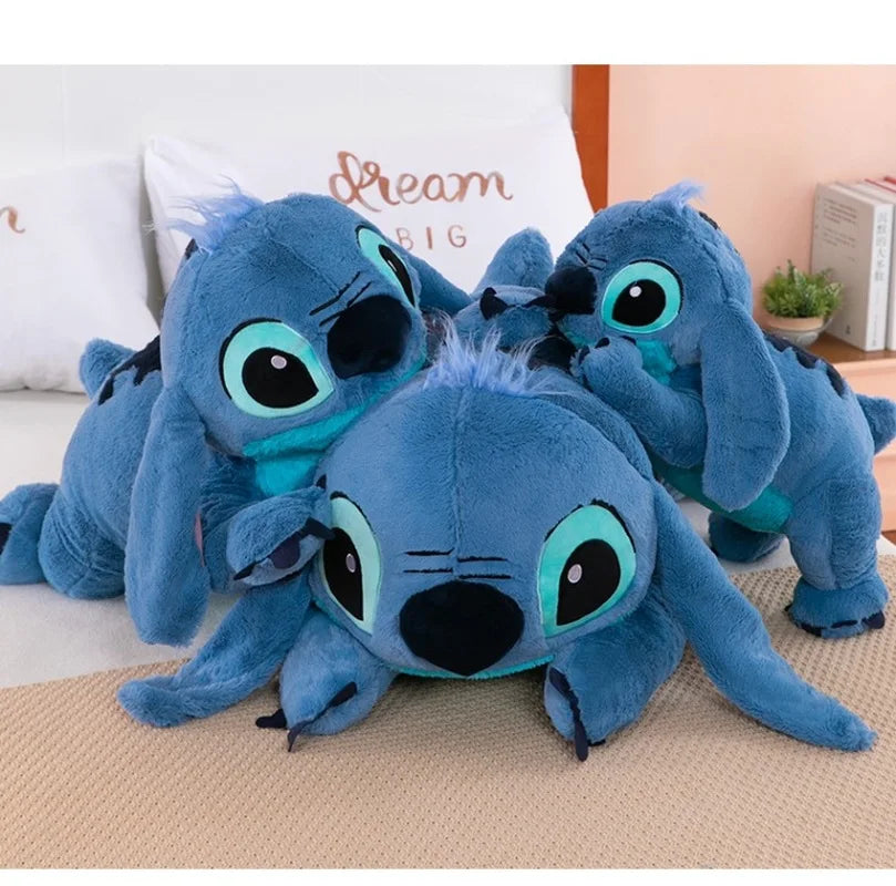 Hot Disney Stitch Plush Stuffed Doll Blue Kawaii Cartoon Animal Sofa Sleeping Soft Pillow Toys For Kids Girl Birthday Gift