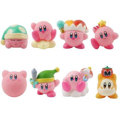 4-8pcs Anime Games Kirby Action Figures Toys Pink Cartoon Kawaii Kirby PVC Cute Figure Action Toy Christmas Gift for Children