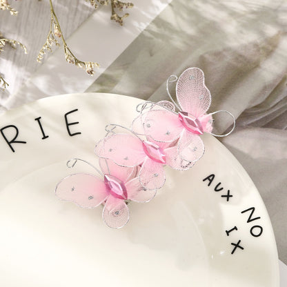 Butterfly Hairpins New Korean Yarn Elegant Metal Tassel Long Hair Clips For Women Hanfu Antique Party Hair Accessories
