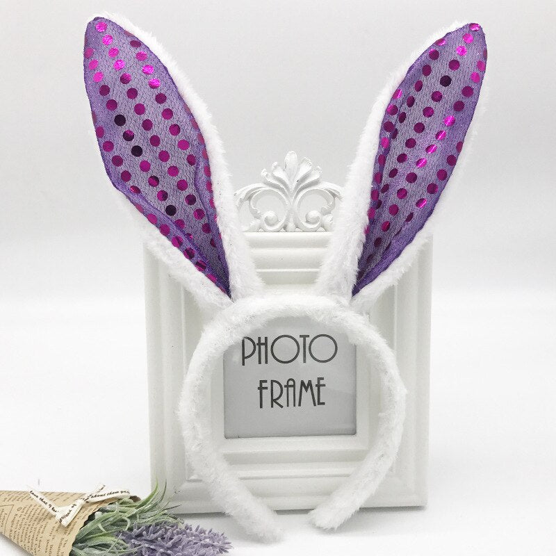 Cute Plush Bunny Ears Hair Bands Soft Rabbite Ears Easter Adult Headbands for Women Girls Anime Cosplay Party Hair Accessories