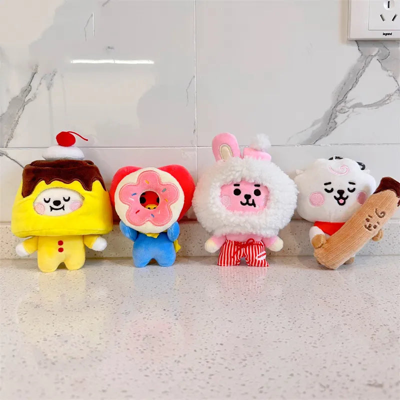 BTS Plushies BT21 Plush Toys Stuffed Animals Hobby Tata RJ Chimmy Cooky Shooky Mang Koya Dessert Series Soft Doll Keychain Backpack Bag Charm Birthday Present