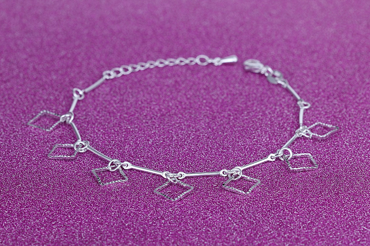 VENTFILLE 925 Sterling Silver Diamond-Studded Butterfly Bracelet Women's Fashion Temperament Flower Adjustable Bracelet