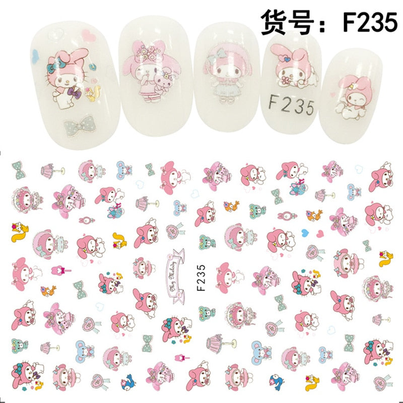 Cute Anime Character Series Nail Stickers Nail Art Supplies Disney Mickey Stitch Donald Duck 3D Stickers Nail Art Decorations