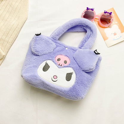 Cute Cartoon Sanliou Plush Toys New Kuromi Handbag Candy Bag Wallet Anime Hairpin Ornaments Cinnamoroll Kawaii Leisure Shopping