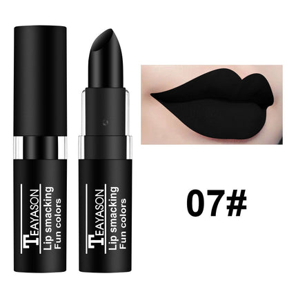 Hot Sale Waterproof Velvet Matte Black White Lipstick Lasting Pigment Green Purple Lipstick Christmas Halloween Party Lip Makeup