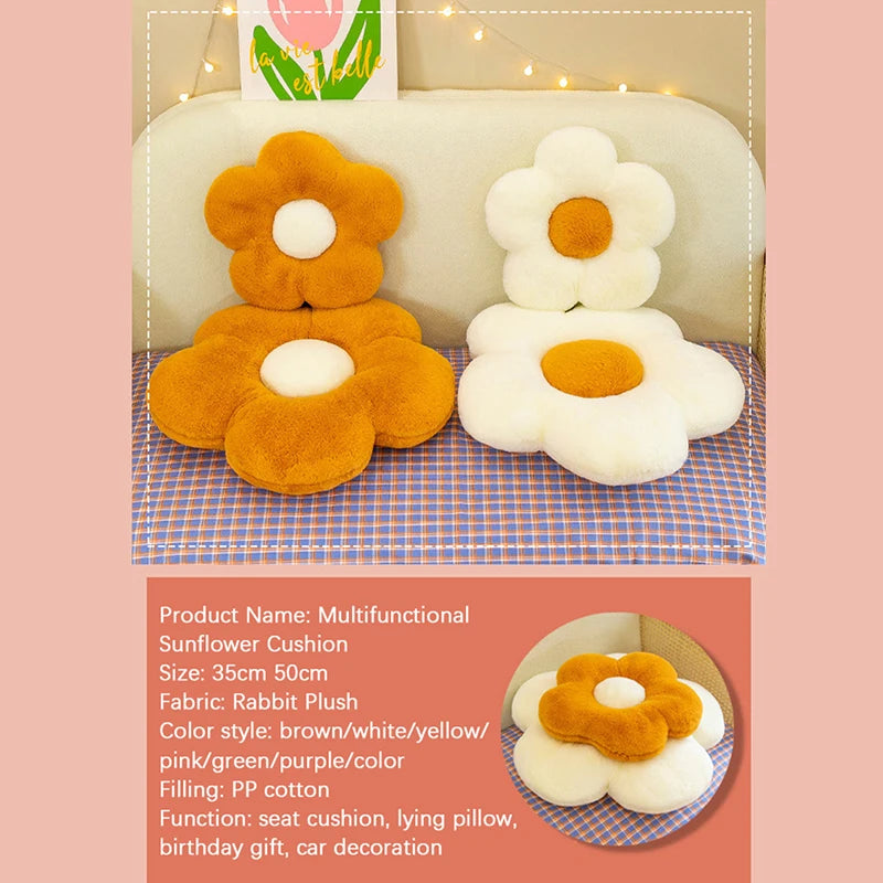 Plush Toys Stuffed Daisy Flower Seat Cushion Sunflower Shape Kids Girl Bedroom Seat Pillow Office Room Decor Sofa Cushions 35cm