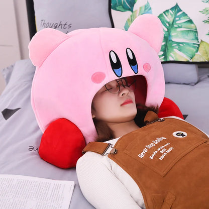 Anime Games Kirby Peripheral Cartoon Plush Doll Funny Nap Pillow Soft Pet Cat Nest Kawaii Kirby Stuffed Toy Pet Bed Deco Gift