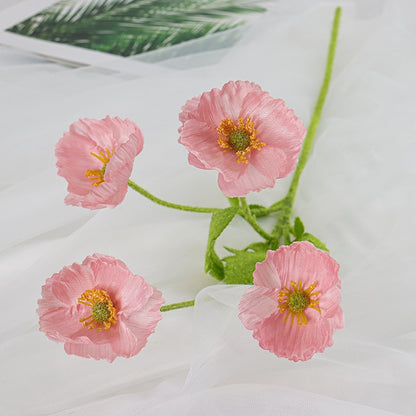Artificial Flowers Poppy Silk Flowers Long Stem Housewarming  Garden Table Wedding DIY Party Wedding Bridal Bouquet Decoration