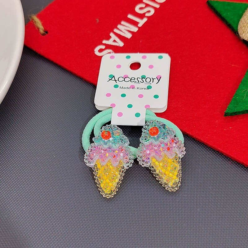 Children Sequins Floral Elastic Hair Bands Rubber Band Hair Tie Princess Kawaii Hair Rope Headwear Girls Kids Hair Accessories