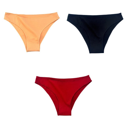3Pcs/Set Women's Cotton Panties Female Underwear Solid Color Comfortable Briefs High Elasticity Underpants Size M-XXL