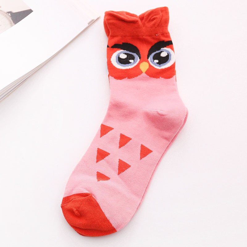 New Casual Harajuku Socks Women Cat Prints Cartoon Animals Cat Pattern Striped Cotton Socks Femme Floor Meias Socks Kawaii