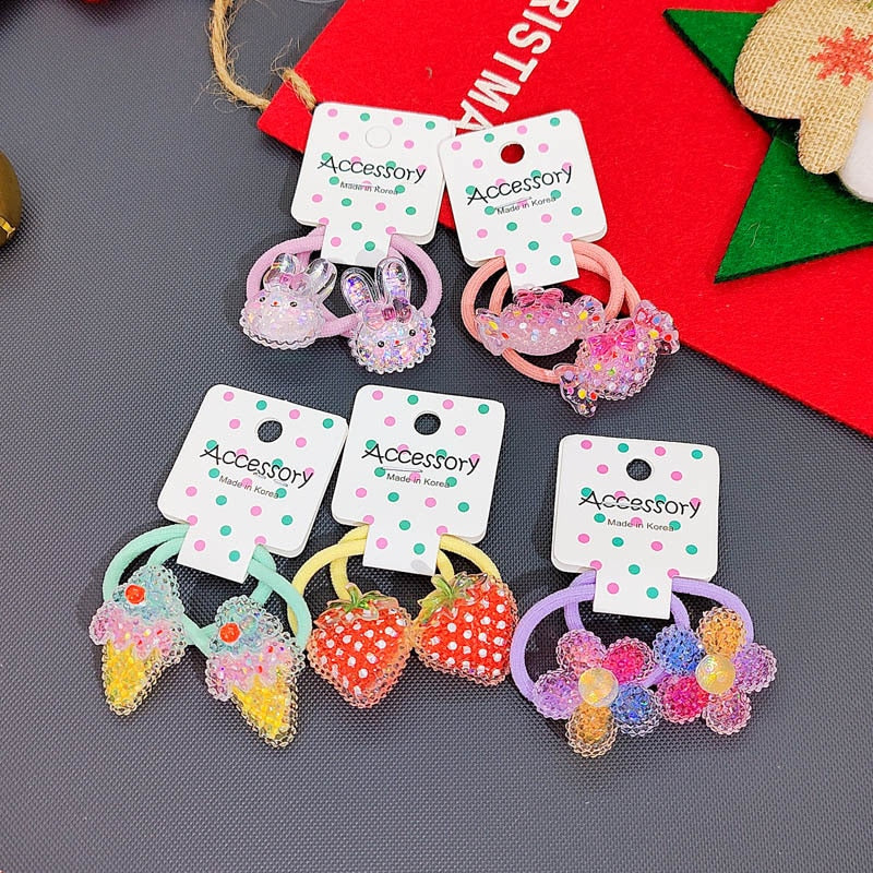 Children Sequins Floral Elastic Hair Bands Rubber Band Hair Tie Princess Kawaii Hair Rope Headwear Girls Kids Hair Accessories