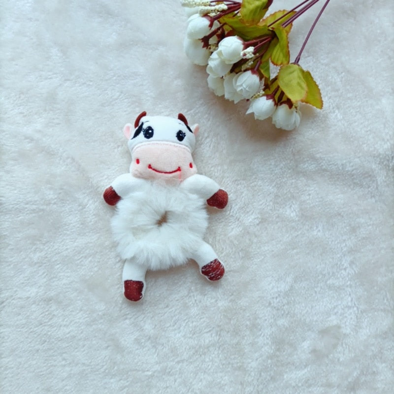New Korean Cute Net Red Super Cute Girl Cartoon Doll Head Rope Female Hair Rope Three-dimensional Animal Hair Circle