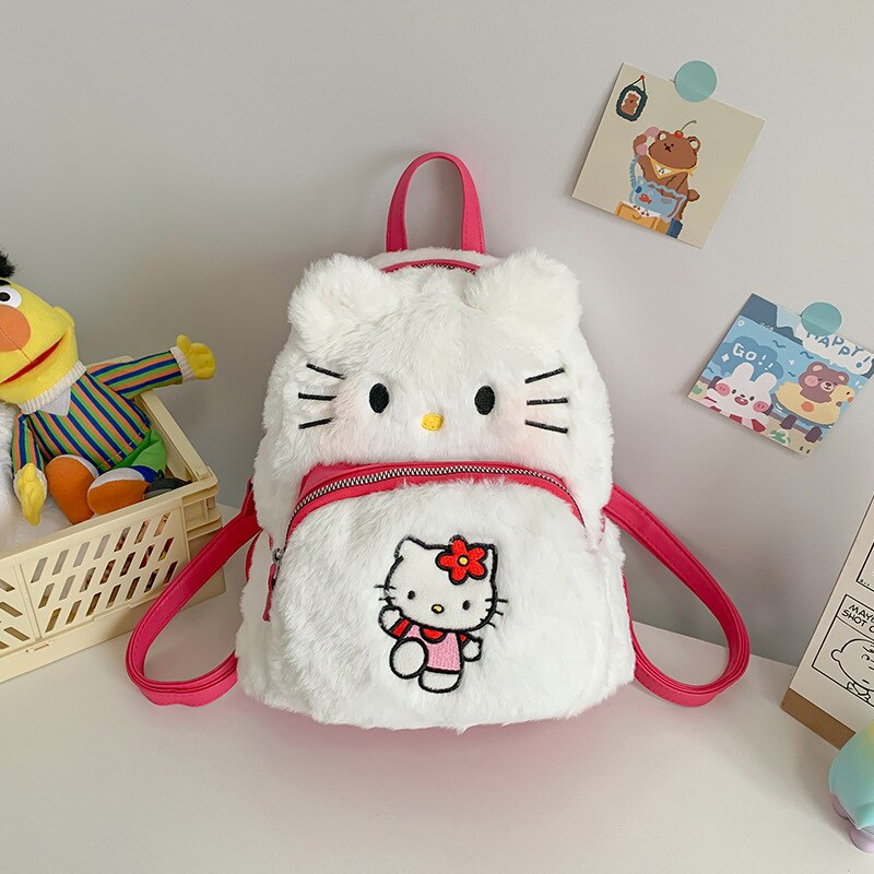 Sanrio Cinnamoroll My Melody Plush Backpack Kawaii Girl Backpack Anime Cute Plushie Dog Cartoon Lolita Plush Bag Toy Birthday