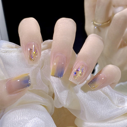 24Pcs Ballerina False Nails with Glue Short Nail Beauty Tools Press on Fake Nails Full Cover Artificial Nails Tips Manicure