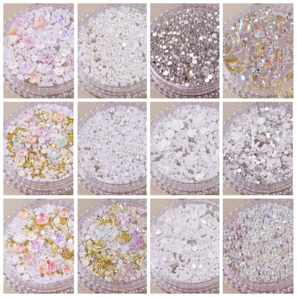 1Box Eyes Face Makeup Facial Decoration Patch Butterfly Diamond Pearl Adhesive Rhinestone Glitter Sequin DIY Nail Art Decoration