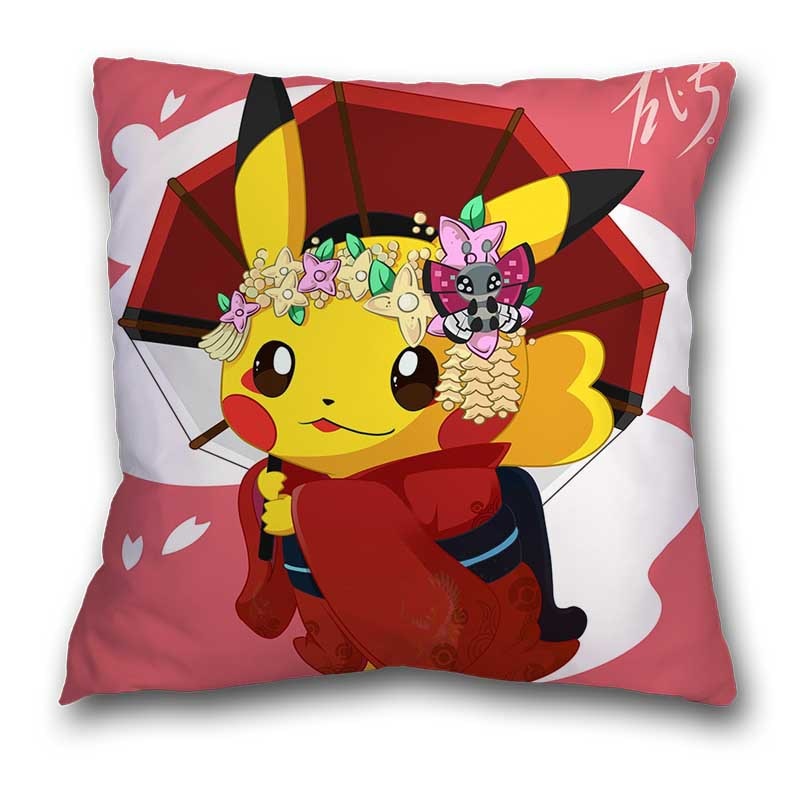 45x45cm Pokemon Cushion Cover Pikachu Meowth Poke Ball Charmander Kawaii Anime Pillowcase Anime Figure Decor Sofa Pillow Cover