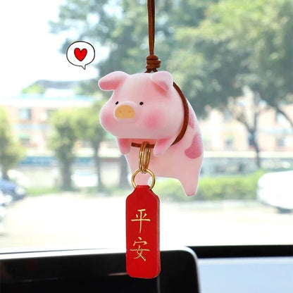 Cute Panda/Pig/Tiger Car Pendant Auto Rearview Mirror Pendants Swing Pig Coche Interior Decoraction Accessories Creative Gift