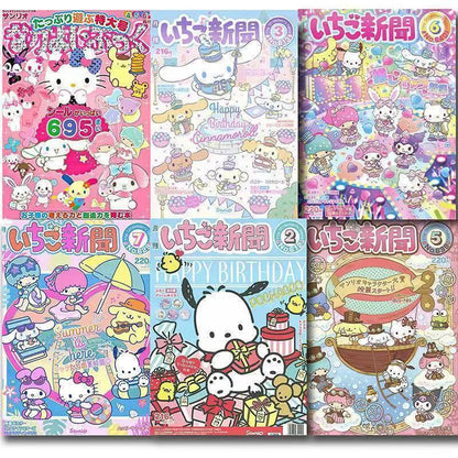 Pretty Sanrio Poster Anime Cartoon Cinnamoroll Hello Kitty Kuromi Cute Bill Monthly Magazine Poster Girl Bedroom Decoration Y2K