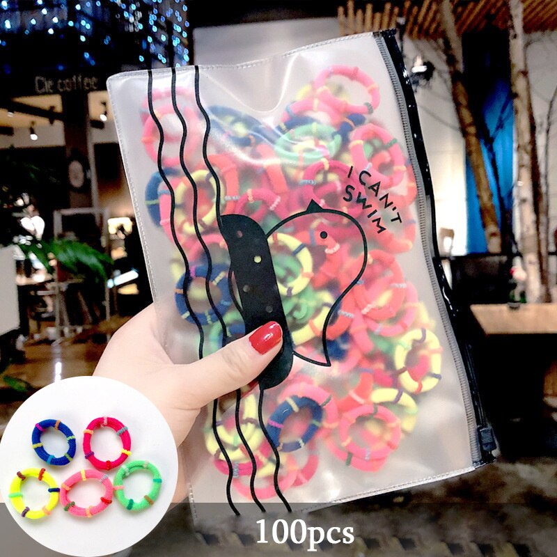 20/50Pcs/Set Girls Colorful Nylon Small Elastic Hair Bands Kids Cute Bow Hair Bands Ponytail Holder Headband Hair Accessories
