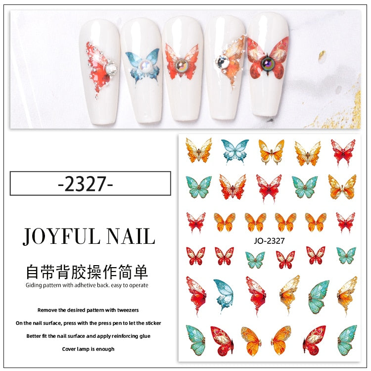 1Sheet Korean White Cloud Blue Nail Art Sticker 3D Star Moon Decal Pure Twilight Self-adhesive Manicure Slider Accessories RE#53