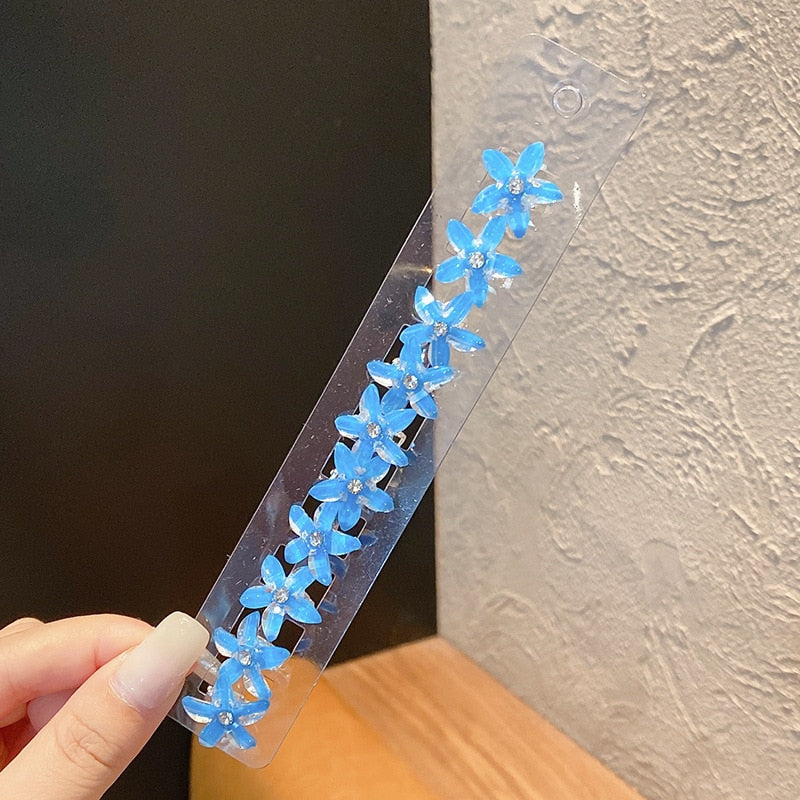 10PCS/Set Hair Clip Braided Hair Small Flower Hair Buttons Hairpin Girl Cute Headdress Girl Mini Hair Claw Hair Accessories