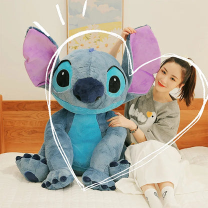 Disney Stitch Plush Toy Doll Anime Lilo & Stitch Sitting Stitch Cartoon Stuffed Doll Children's Comforting Pillow Kids Gift