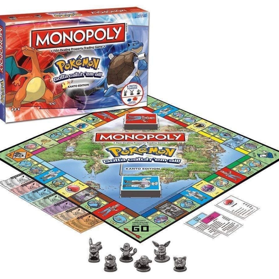 Pokemon Monopoly English Toy Board Game for Adults and Children 2-6 People Party Game Birthday Kid Gifts