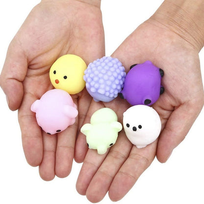 10PCs Squishy Toy Cute Animal Stress Ball Mochi Toy Stress Relief Toys Fun Gifts with Stress Relief Toys Squeeze Toys