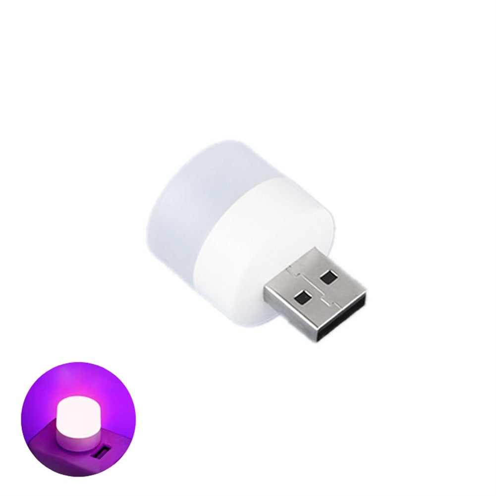 1pc USB Plug Lamp Mini Night Light Computer Mobile Power Charging Small Book Lamps LED Eye Protection Square Reading Light