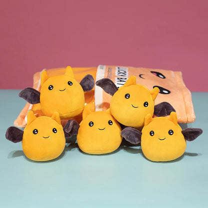 Pudding Balls Stuffed Animal Pillow Plushies Bag Snack Food Plush Toy Bat Plushie Peluche Halloween Party Prop Squishy Mini Soft Dolls Kids Gift