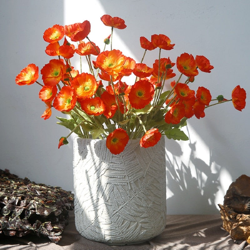 Artificial Flowers Poppy Silk Flowers Long Stem Housewarming  Garden Table Wedding DIY Party Wedding Bridal Bouquet Decoration
