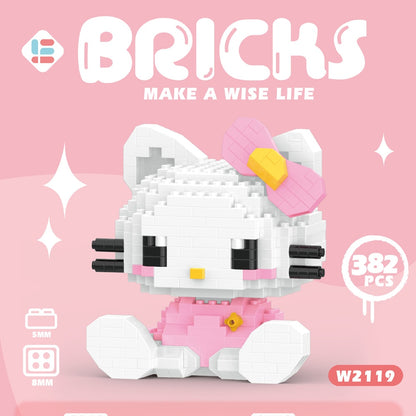 Hello Kitty Building Block Assembled Toys Decorative Ornament Sanrio Anime Figure Kuromi Model My Melody Children's Puzzle Gift