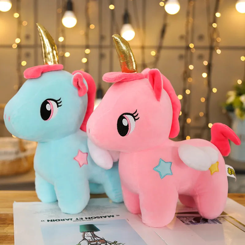20cm Cute Soft Unicorn Plush Toy Kids Sleeping Pillow Pony Soft Doll Animal Stuffed Plush Toy Birthday Gifts for Girls Children