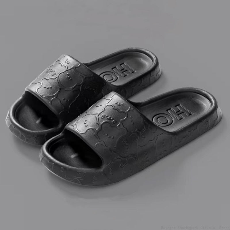 Cute Cat Print Women Slippers Home Indoor Slides Men Women Flat Slippers Cartoon Non-Slip Outdoor Beach Slides Shoes Shower