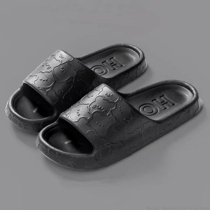 Cute Cat Print Women Slippers Home Indoor Slides Men Women Flat Slippers Cartoon Non-Slip Outdoor Beach Slides Shoes Shower