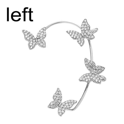 1 Pc Chic Elf Ear Cuff Maple Leaf Hollowed Zircon Leaf Cosplay Fairy Earring Clips for Women Girls Wedding Ear Cuff Jewelry