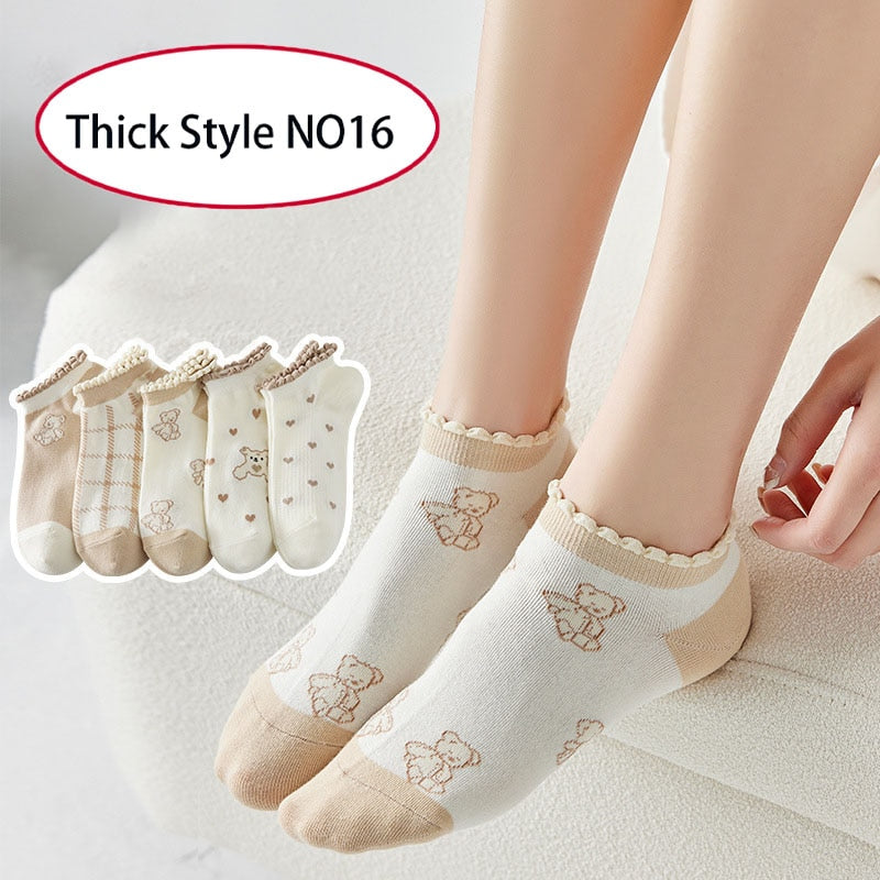 1pair/Cute Summer Women Short Socks Boat Chaussette Femme Cotton Ankle Lace Mujer Sock Female Mesh Breathable Calcetines