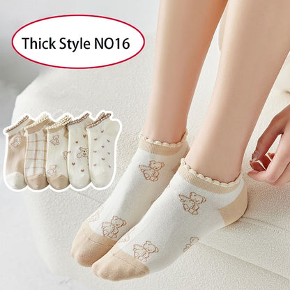 1pair/Cute Summer Women Short Socks Boat Chaussette Femme Cotton Ankle Lace Mujer Sock Female Mesh Breathable Calcetines