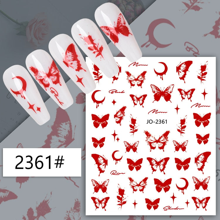 1Sheet Korean White Cloud Blue Nail Art Sticker 3D Star Moon Decal Pure Twilight Self-adhesive Manicure Slider Accessories RE#53