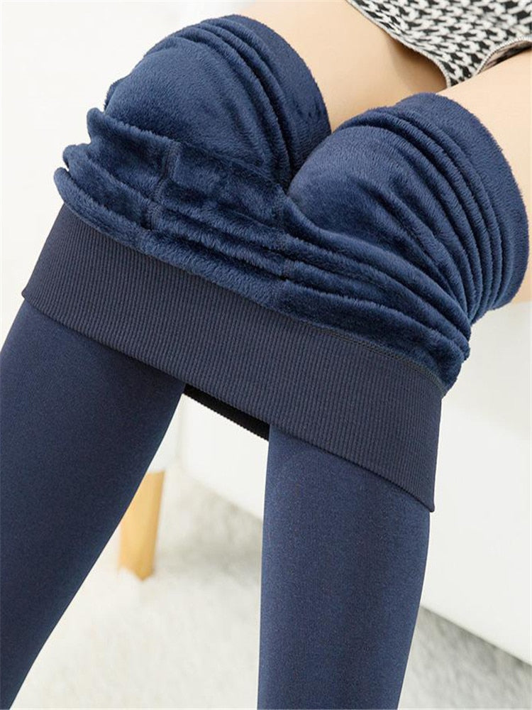 Trend Knitting Casual Winter New High Elastic Thicken Lady's Leggings Warm Pants Skinny Pants For Women