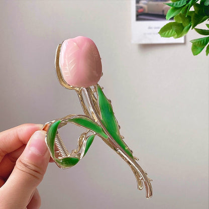 New Korean Vintage Flowers Large Metal Hair Claw Clip Ponytail Women Butterfly Shark Alloy Hair Claw Barrette Hair Accessories